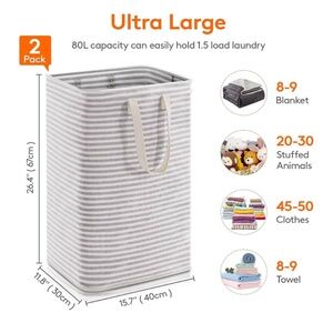 Large Collapsible Laundry Hamper - New without tags